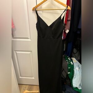 Black lulus long bridesmaid dress. Worn once.